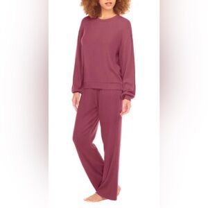 Honeydew Pink Ladies’ 2-piece Super Soft Rib Lounge Set Sz(XXL)